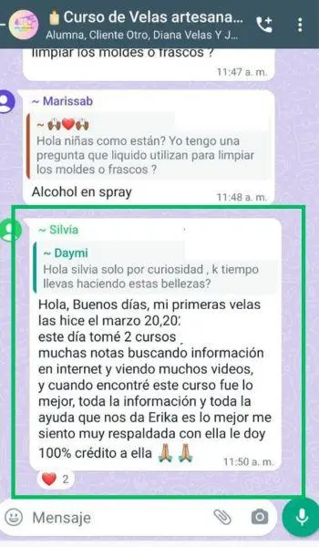 alumnas velas artesanales para emprender